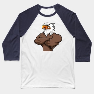 Bird Eagle Muscle Cartoon Super Strong Big Baseball T-Shirt